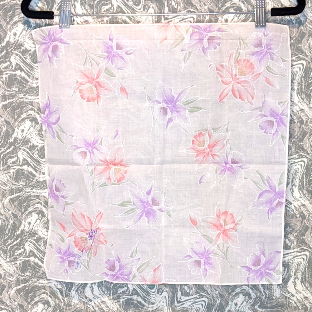 NWOT Vintage Japanese Flower Handkerchief